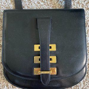 Fendi Black & Gold Expandable Shoulder Purse-